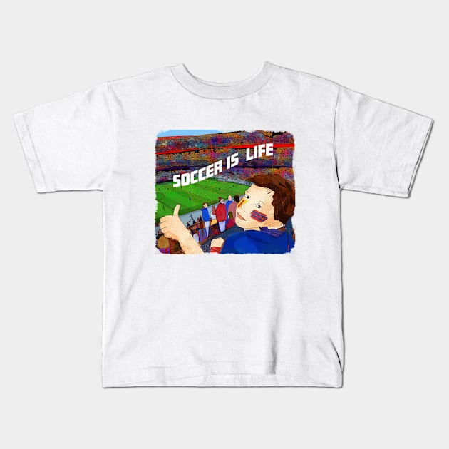 Soccer is life Kids T-Shirt by SW10 - Soccer Art